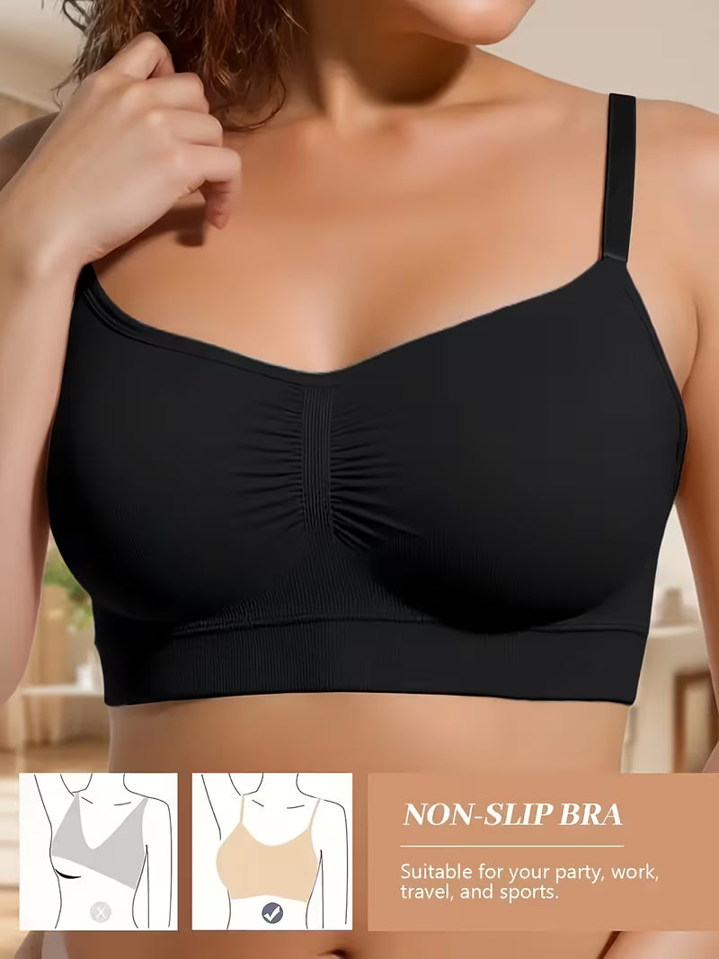 3 pcs Soft Breathable Seamless Wire-Free Women's Sports Tank Top Bra