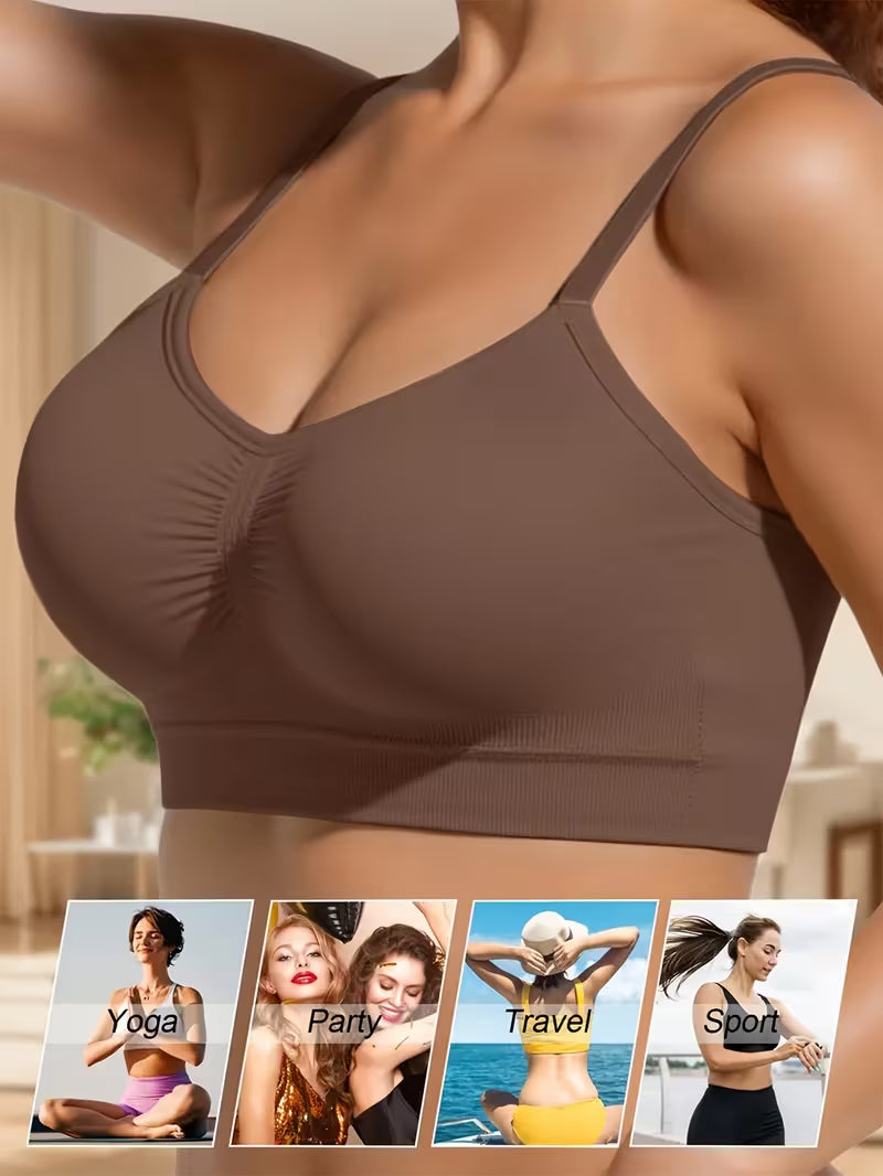 3 pcs Soft Breathable Seamless Wire-Free Women's Sports Tank Top Bra