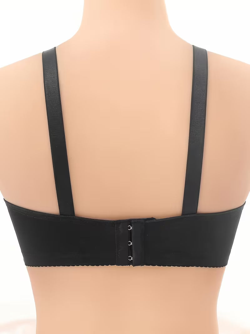 A Set of 3 Solid Color Bras Adorned with Letters, Breathable & Suitable for Summer Seasons