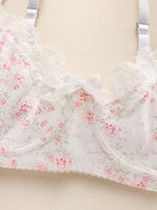 Set of 2 Women'S Bras with Underwire for Support And Shaping, Featuring Floral Lace Accents And Bow Decorations