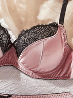 Set of Plus Size Sexy Lingerie for Women -Lace Trim and Deep V Neck High Stretch