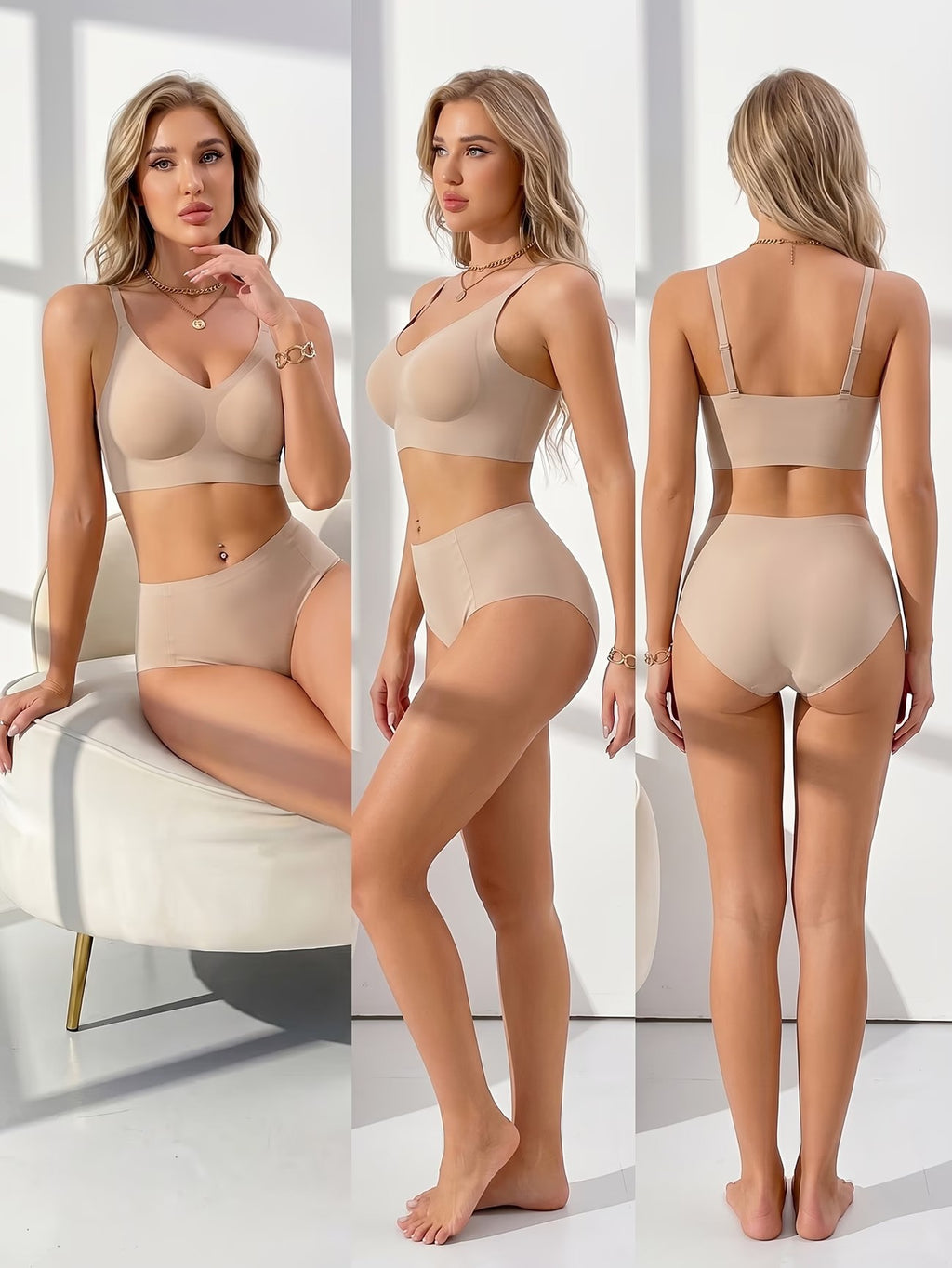 Women's Push-Up Seamless Bra and Panty Set