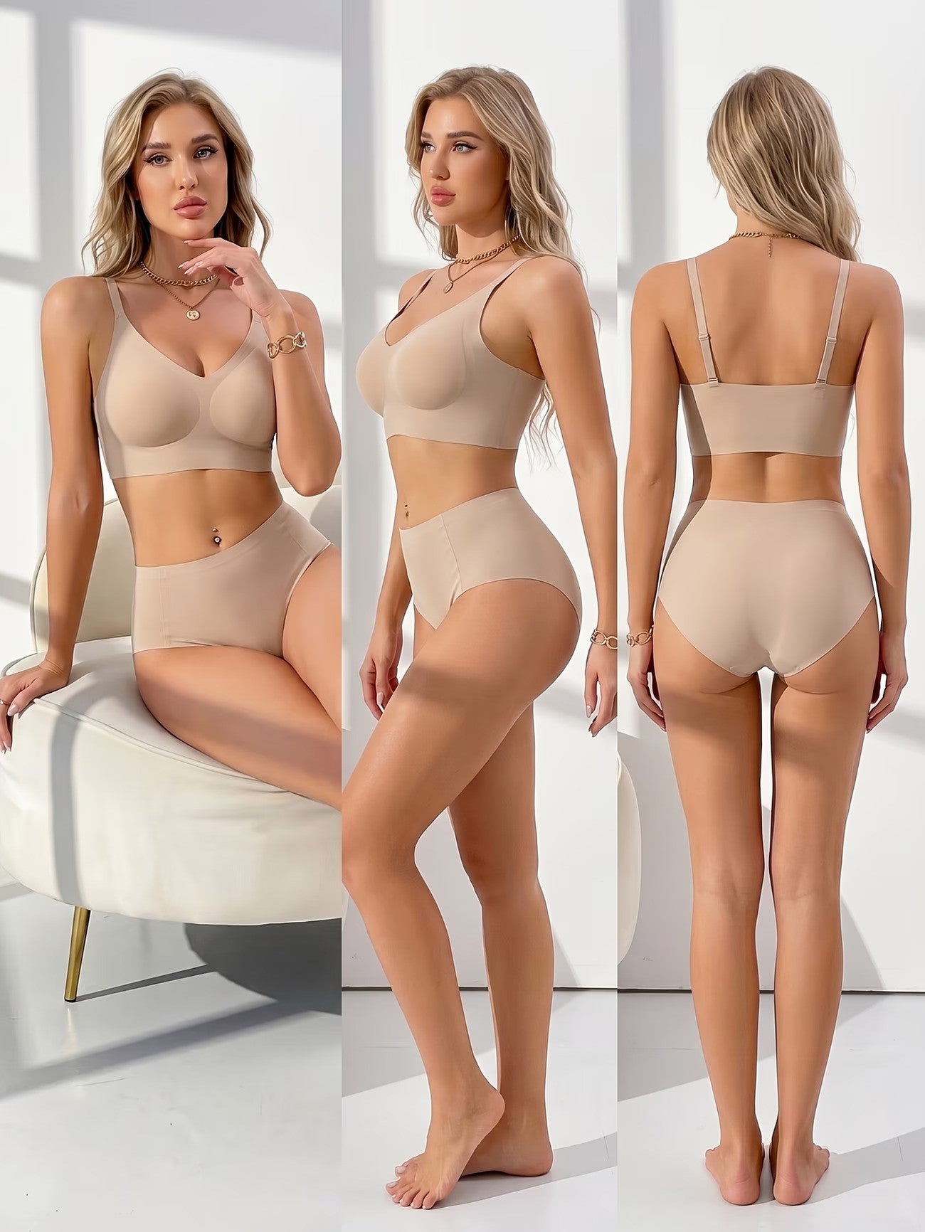 Women's Push-Up Seamless Bra and Panty Set