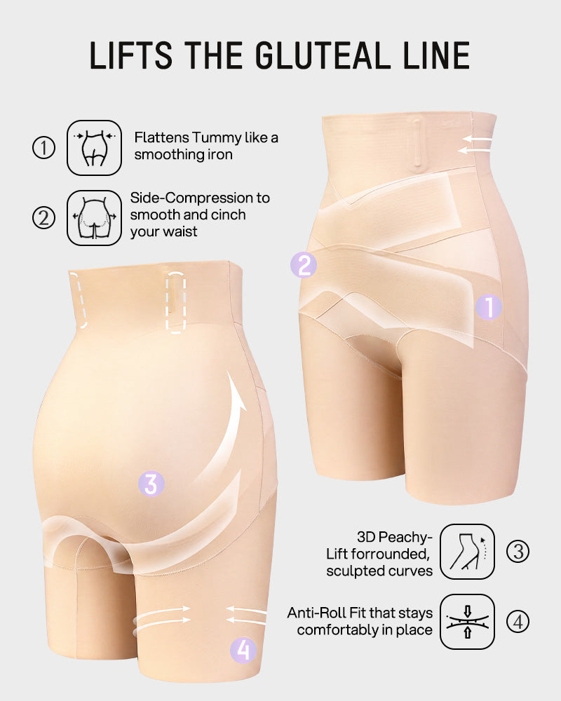 Women's High-Waisted Tummy Control Butt-Lift Shaper Shorts