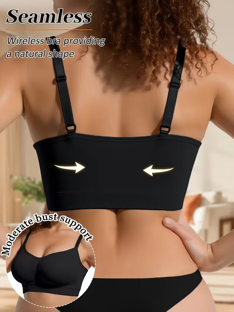 3 pcs Soft Breathable Seamless Wire-Free Women's Sports Tank Top Bra