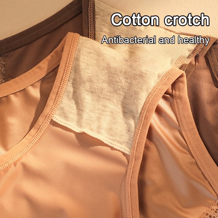 🌷(4 PCS) Sexy Seamless Double Strap Lace Silk Care Panties