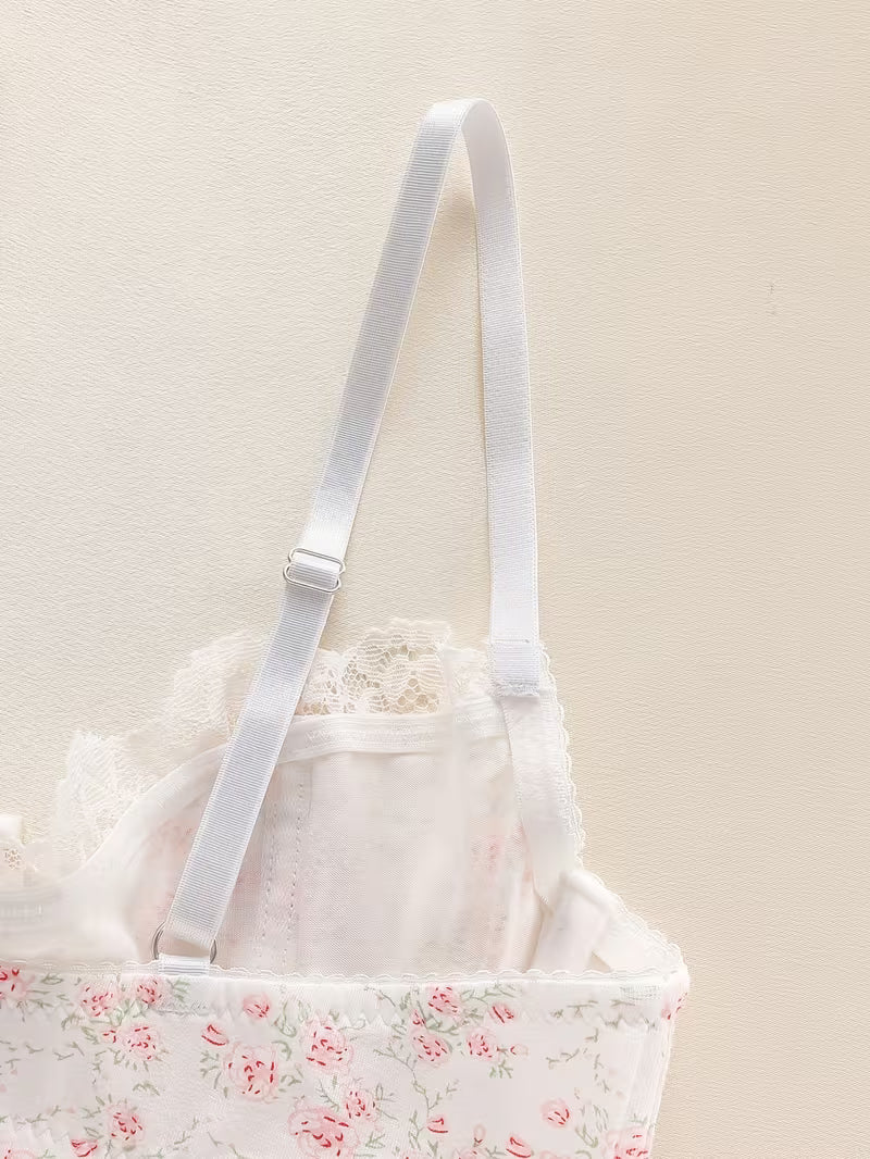 Set of 2 Women'S Bras with Underwire for Support And Shaping, Featuring Floral Lace Accents And Bow Decorations