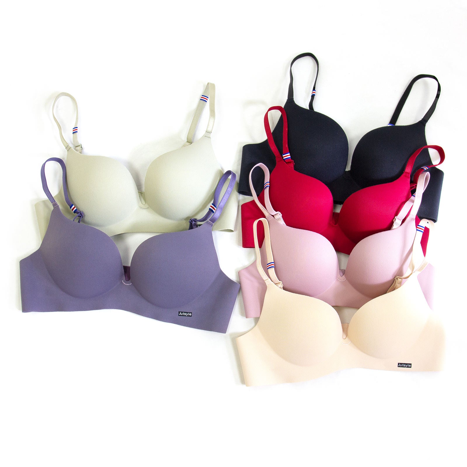 Set Of Comfort Smooth T-Shirt Invisible With Enhanced Pads & 3-Row Back Hook Push Up Bra For Women