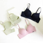 Set Of Comfort Smooth T-Shirt Invisible With Enhanced Pads & 3-Row Back Hook Push Up Bra For Women
