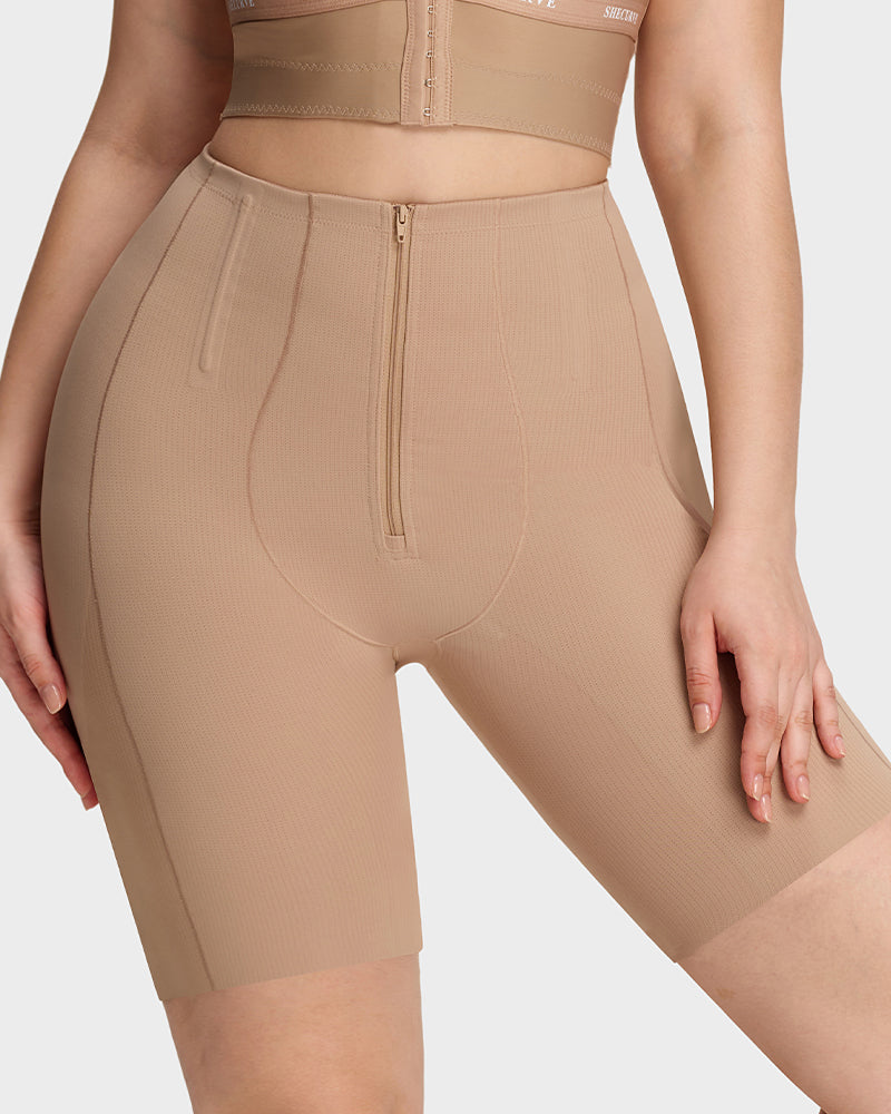 Women's High-Waist Zip-Up Shaping Shorts