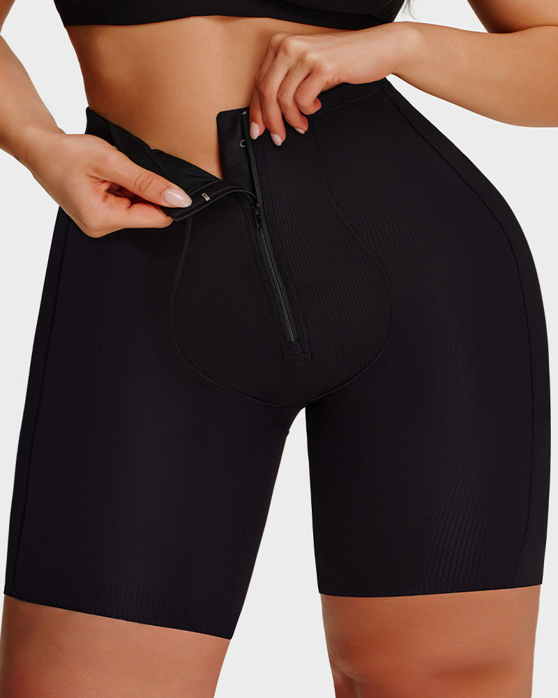 Women's High-Waist Zip-Up Shaping Shorts
