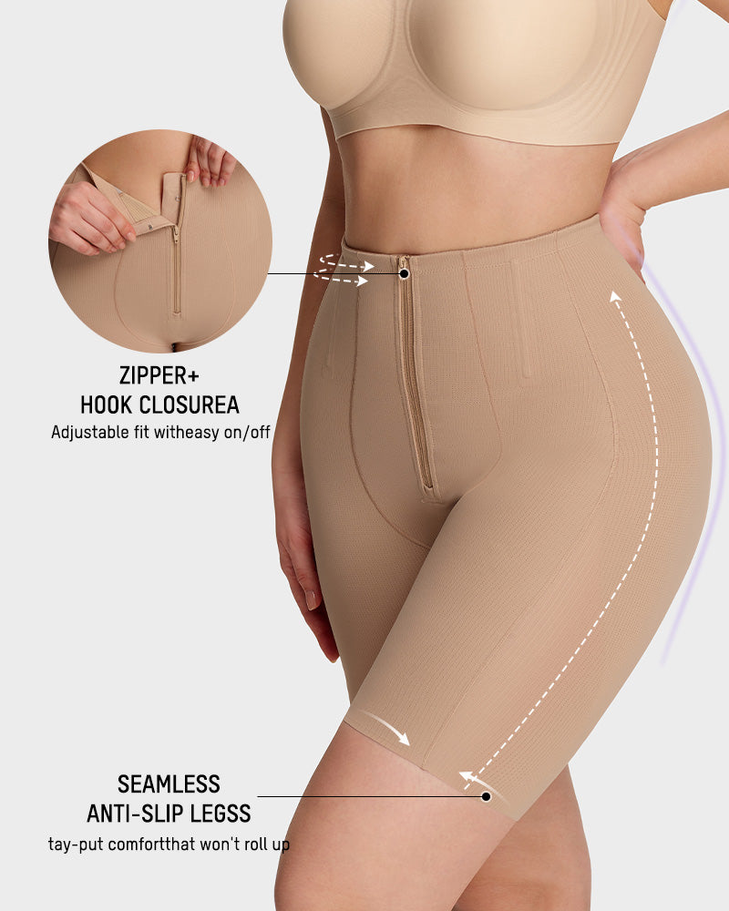 Women's High-Waist Zip-Up Shaping Shorts