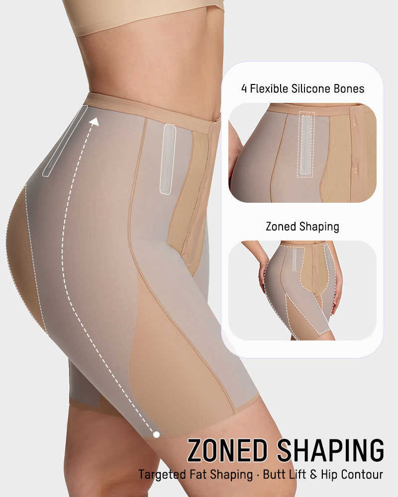Women's High-Waist Zip-Up Shaping Shorts