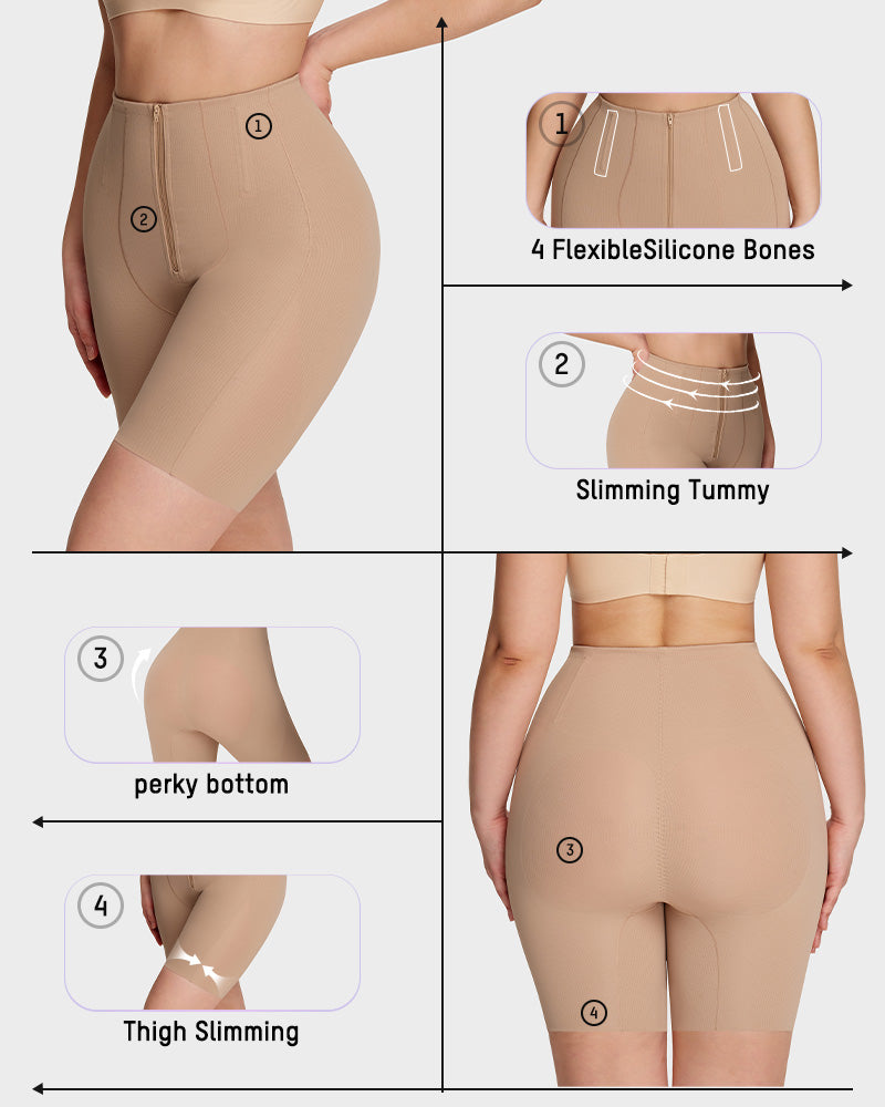 Women's High-Waist Zip-Up Shaping Shorts