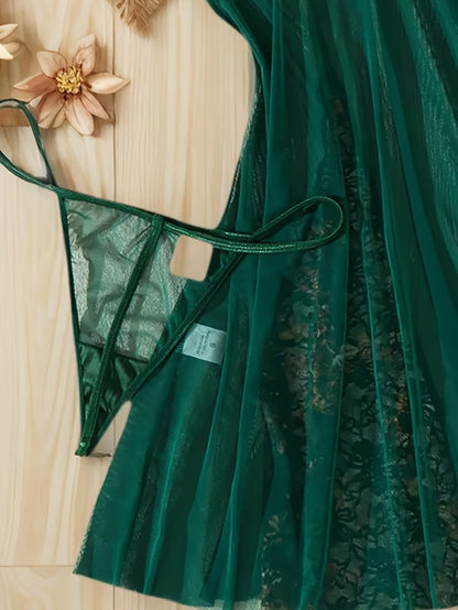Luxe Lace Mesh Chemise & Thong Set