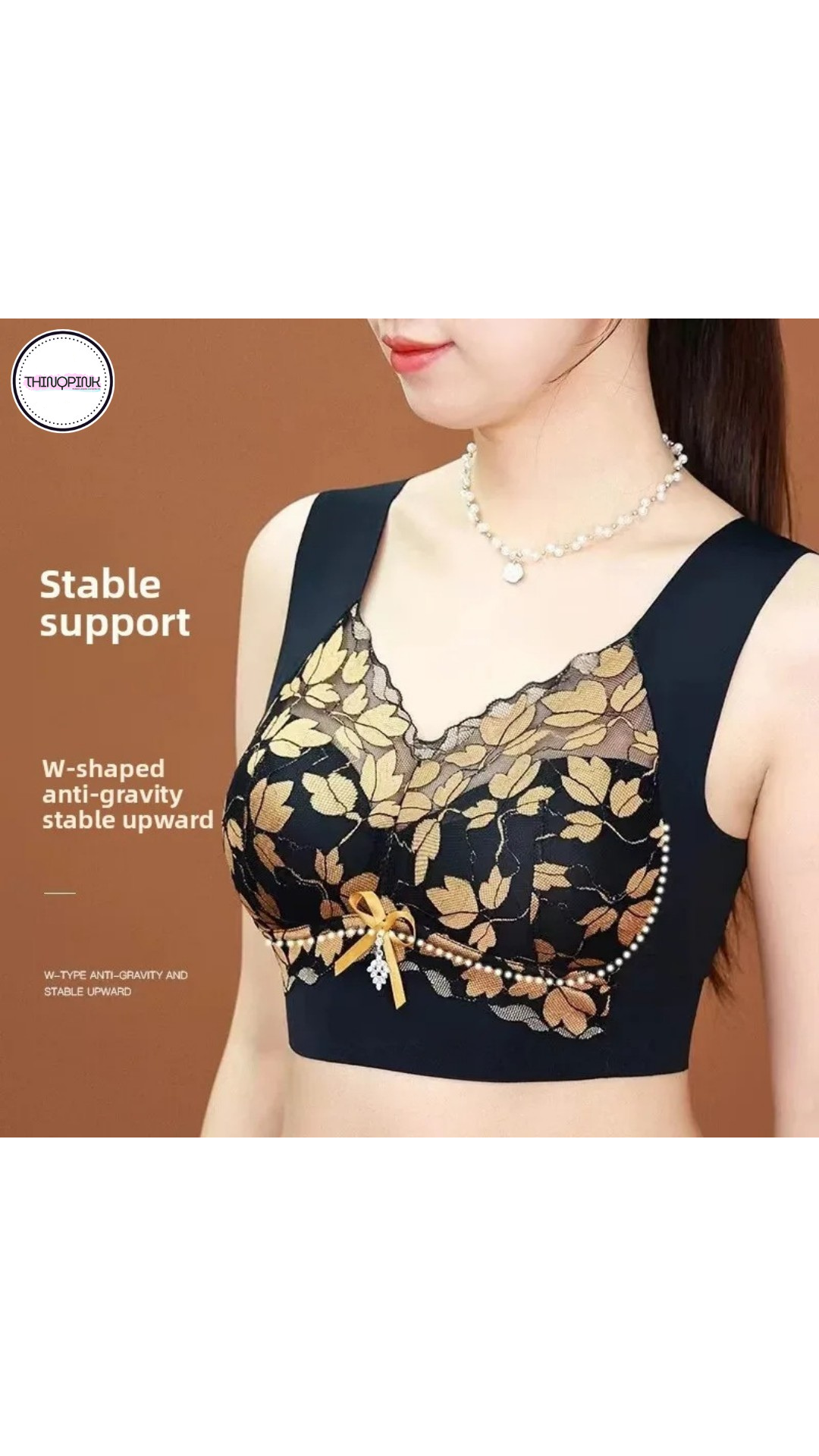 Pack of 5 Pcs Floral Lace Beautiful Wireless sport Seemless anti sagging vest Bra for women