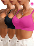 3 pcs Soft Breathable Seamless Wire-Free Women's Sports Tank Top Bra