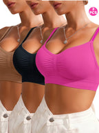 3 pcs Soft Breathable Seamless Wire-Free Women's Sports Tank Top Bra