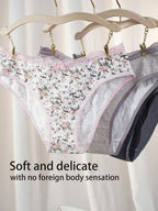 Set of 5 New 2025 Style, Mid-Rise Printed Polka Dots And Stripes,Sexy Look, Soft And Stretchy