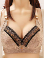 Chest-Lifting and Gathered Anti-Sagging with Thin Bra Without Rims / Sexy Lace Elegant