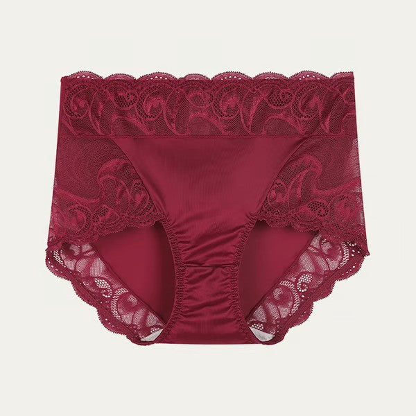 Pack Of 3 Pretty Embroidery Floral Lace Breathable Fabric Panties For Women