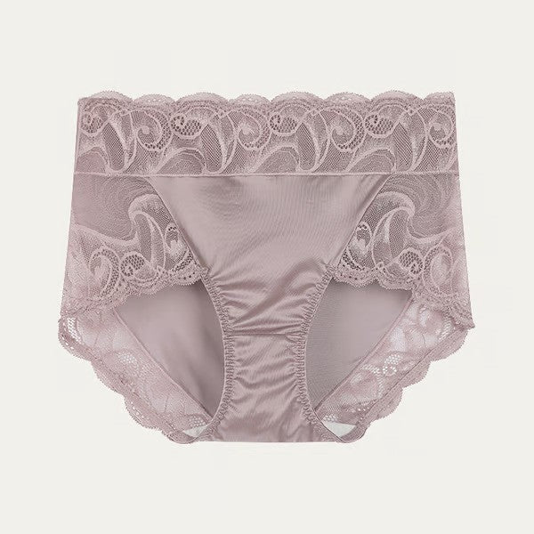 Pack Of 3 Pretty Embroidery Floral Lace Breathable Fabric Panties For Women