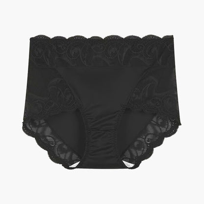 Pack Of 3 Pretty Embroidery Floral Lace Breathable Fabric Panties For Women