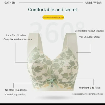 Pack of 5 Pcs Floral Lace Beautiful Wireless sport Seemless anti sagging vest Bra for women