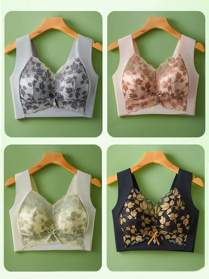 Pack of 5 Pcs Floral Lace Beautiful Wireless sport Seemless anti sagging vest Bra for women