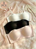 Set of three bras on a soft fabric background with '3 PCS' text.
