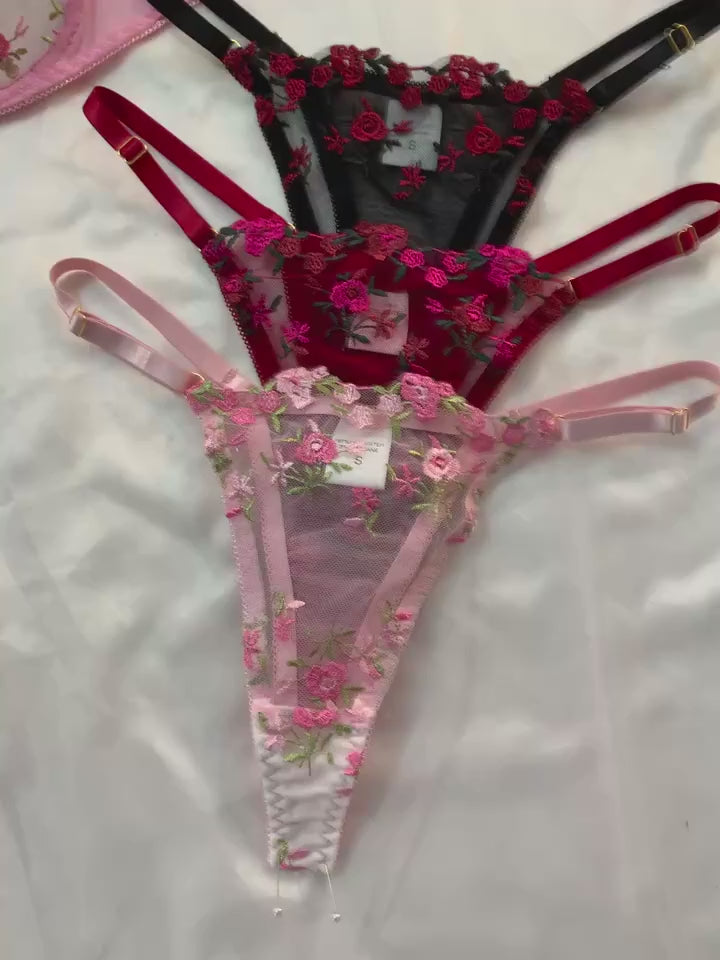 Women's Day Night Honeymood Floral Lace Bra And Panty Set - Set Of 3